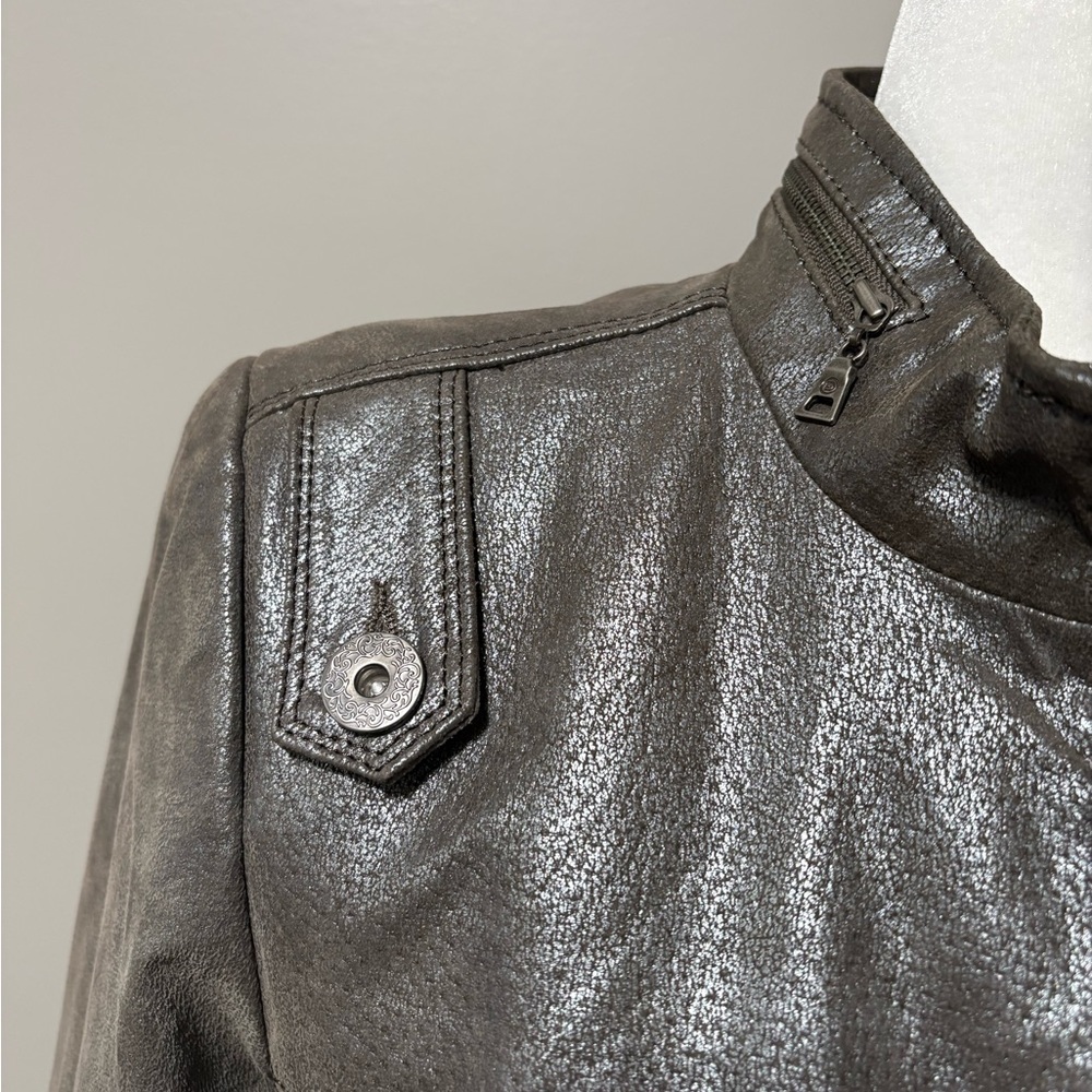 Danier Metallic Leather Moto Style Jacket - Picture 4 of 16